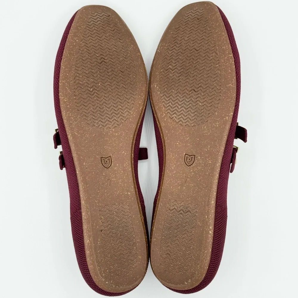 Rothy’s Double Buckle Mary Jane Flats “Cabernet” size 7 Like-New - Picture 11 of 13